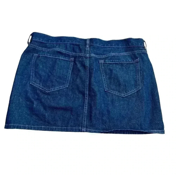 OLD NAVY DENIM MINI SKIRT•SIZE 14• DARK BLUE• - Picture 3 of 7